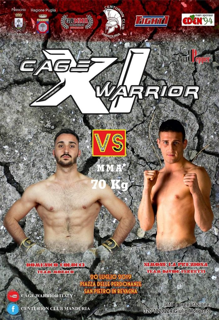 Domenico Colucci - MMA Fighter - Cage Warrior 20 Luglio 2019