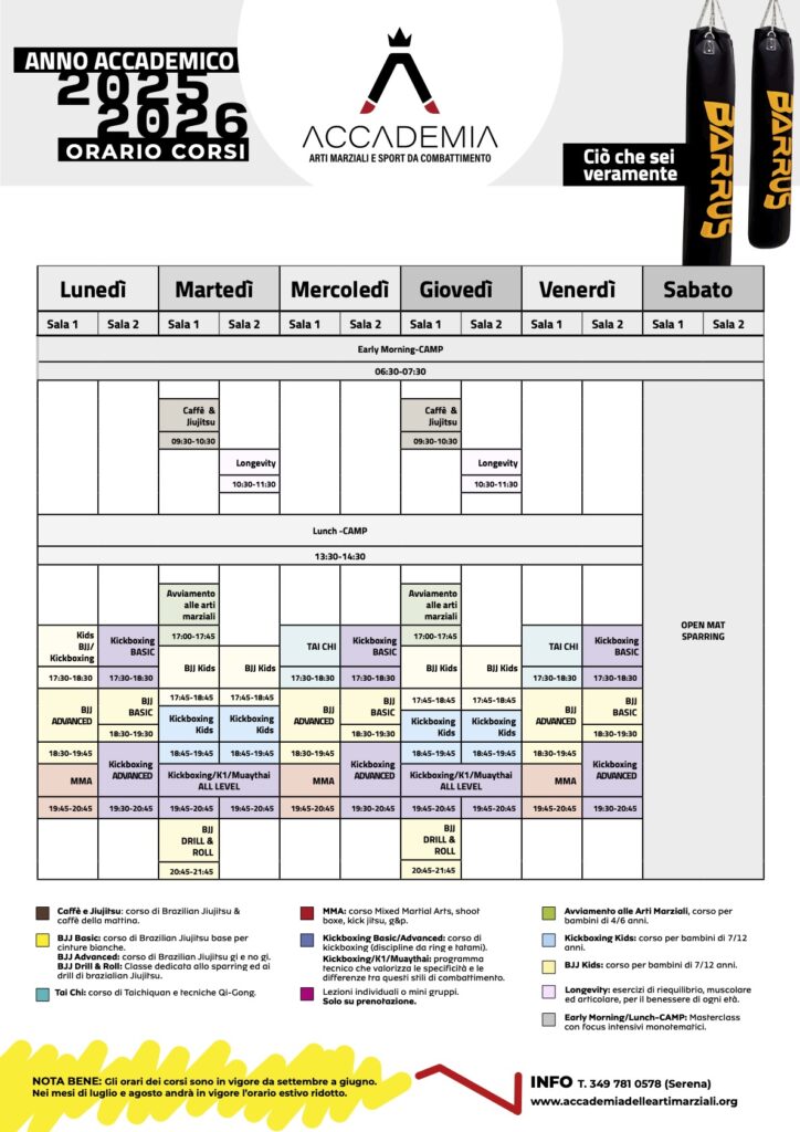 Arti Marziali e Sport da Combattimento - Orari 2